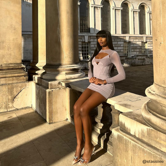 BEBO Rupika Perspex Mule in Nude