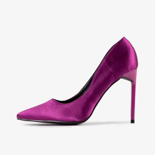 RAID Antix Court Heel in Purple Satin
