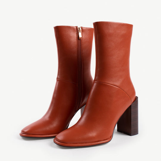 RAID Tyra Block Heeled Boot in Tan