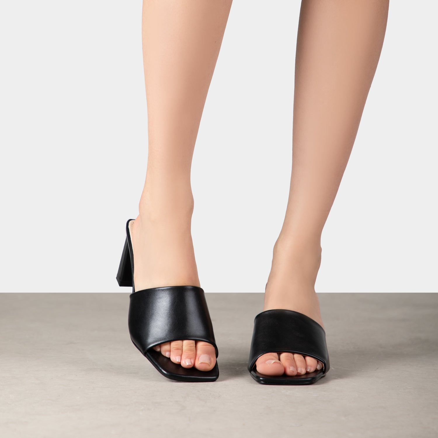 RAID Ilaria Block Heeled Mules in Black