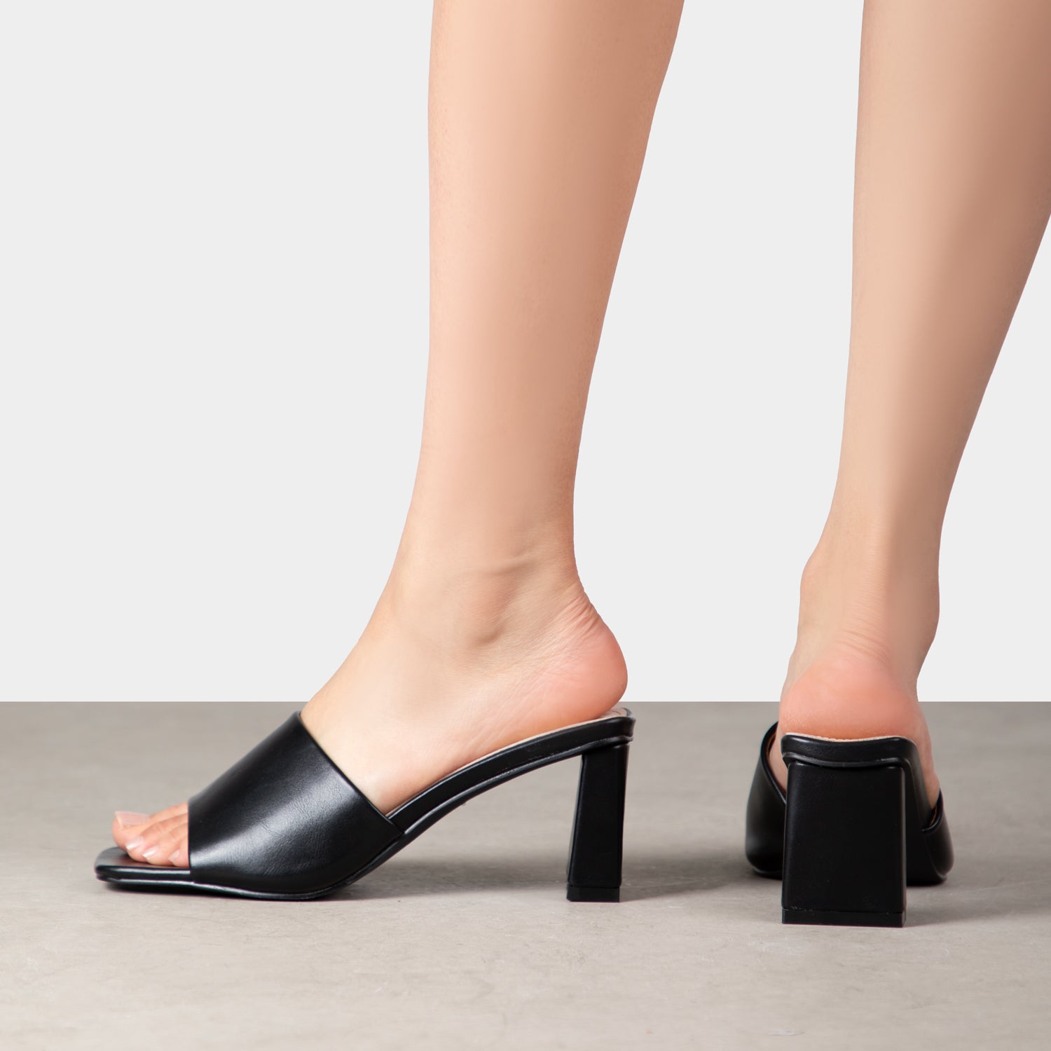 RAID Ilaria Block Heeled Mules in Black