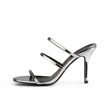 RAID Lareina Heeled Mules in Silver