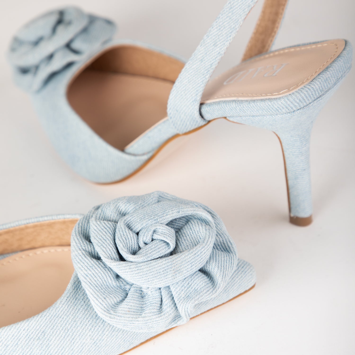 RAID Aamna Heeled Sandals in Blue Denim