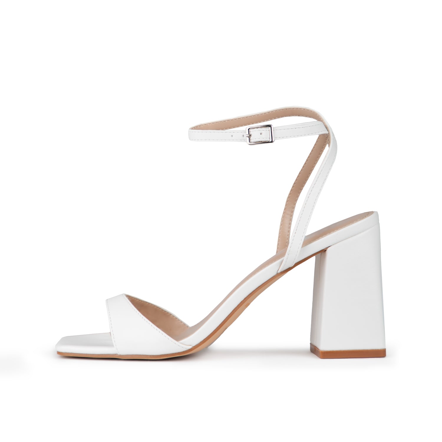 RAID Wink Block Heeled Sandals in White