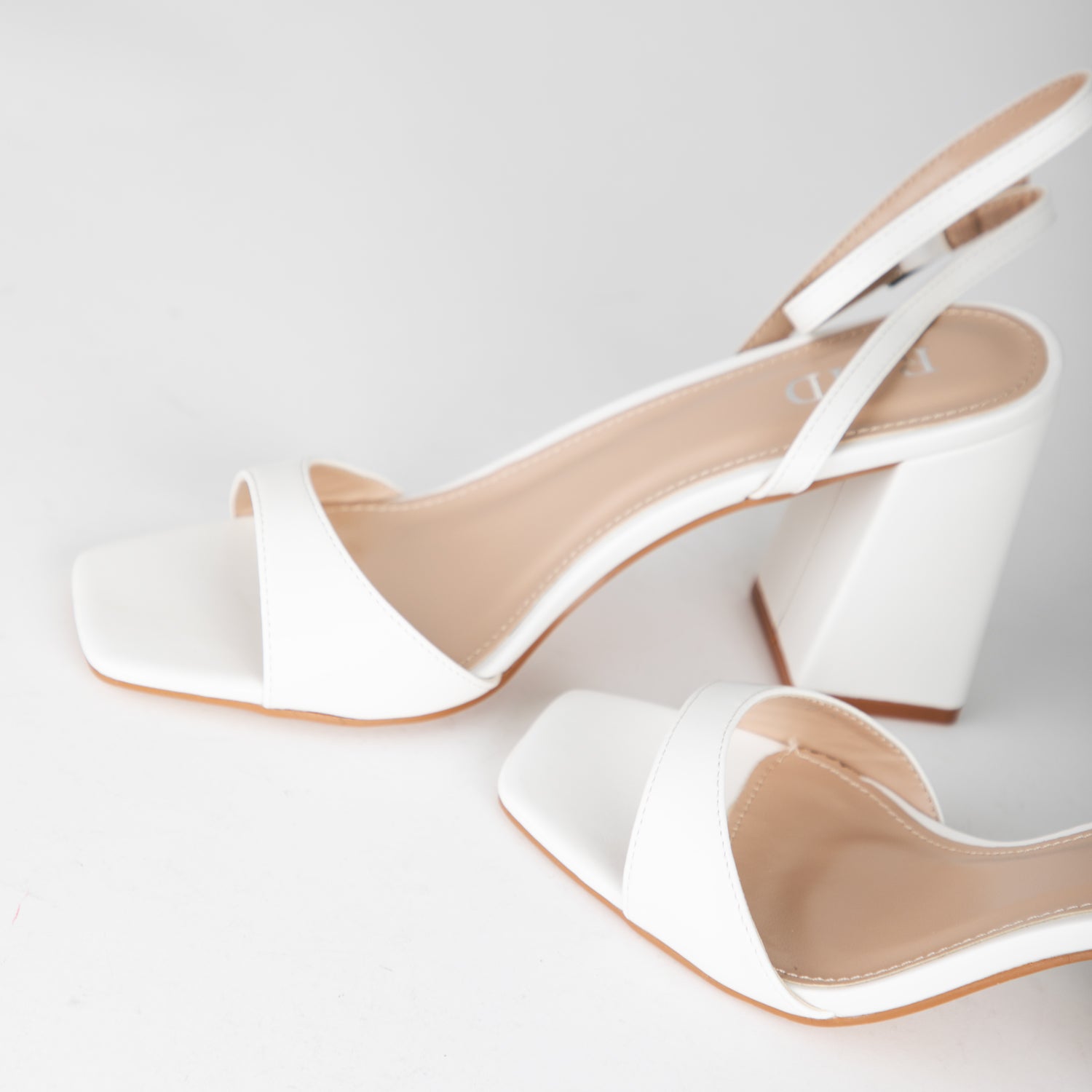 RAID Wink Block Heeled Sandals in White