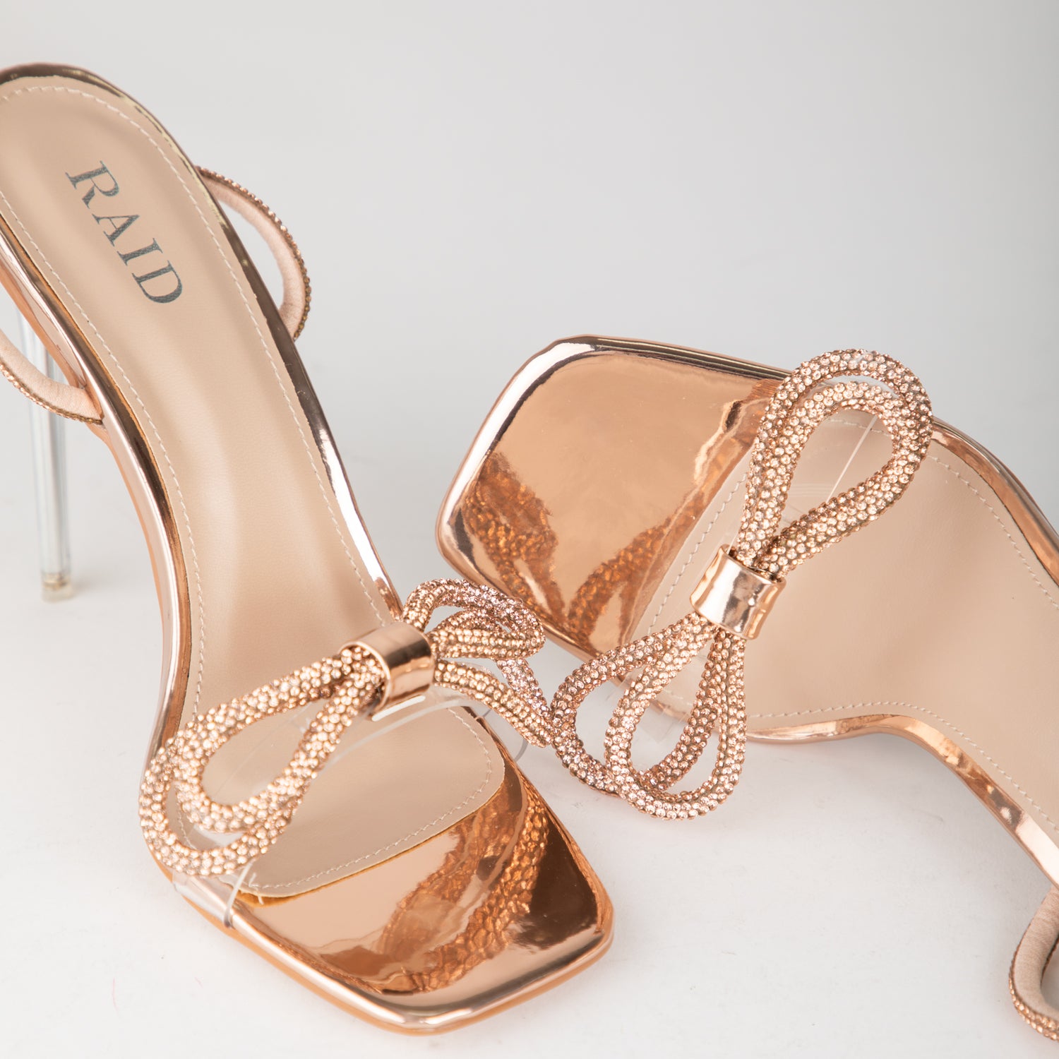 RAID Kyrahh Heeled Sandals in Rose Gold