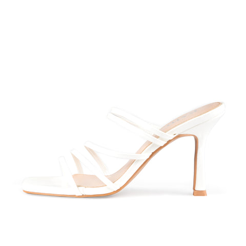 RAID Christabel Heeled Mules in White