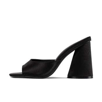 RAID Alba Heeled Mule in Black Satin