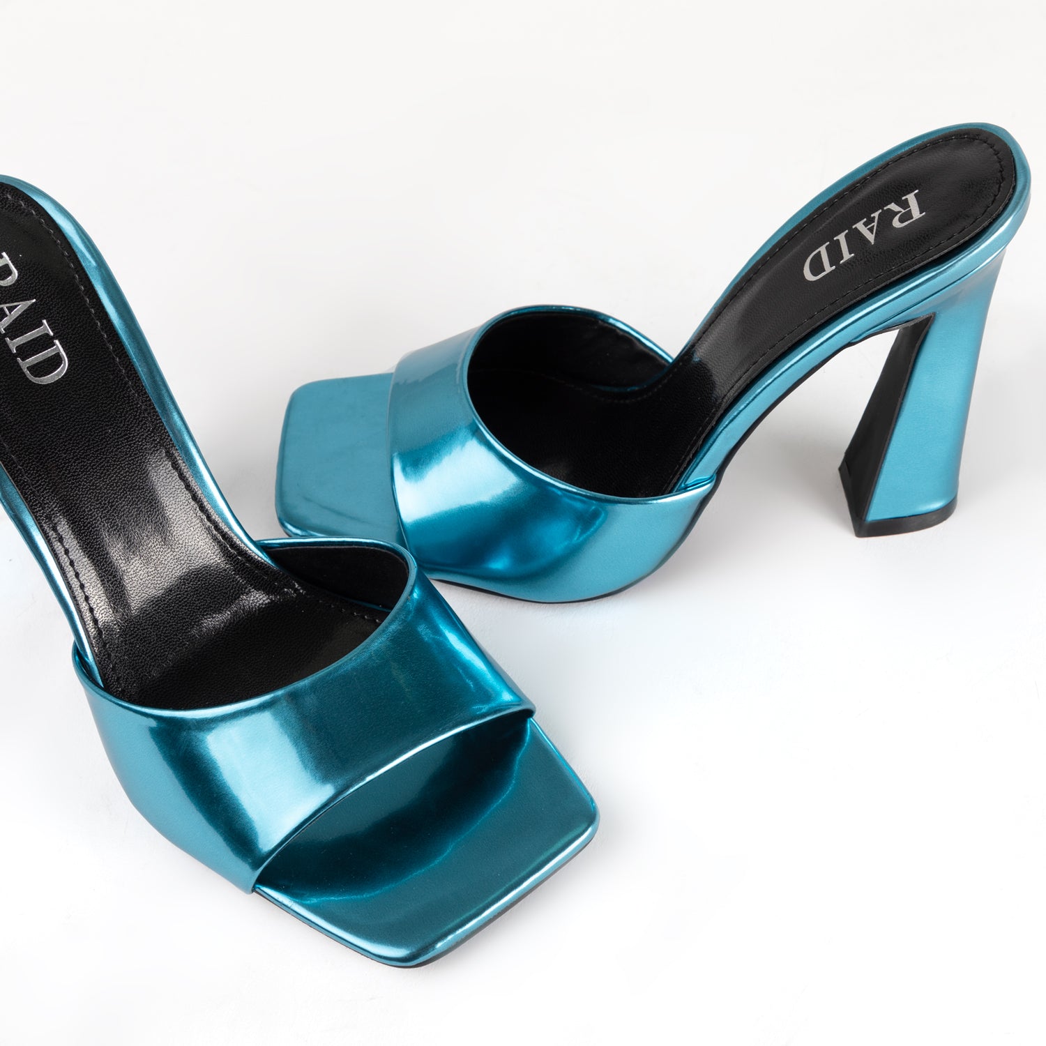 RAID Alenna Heeled Mules in Blue