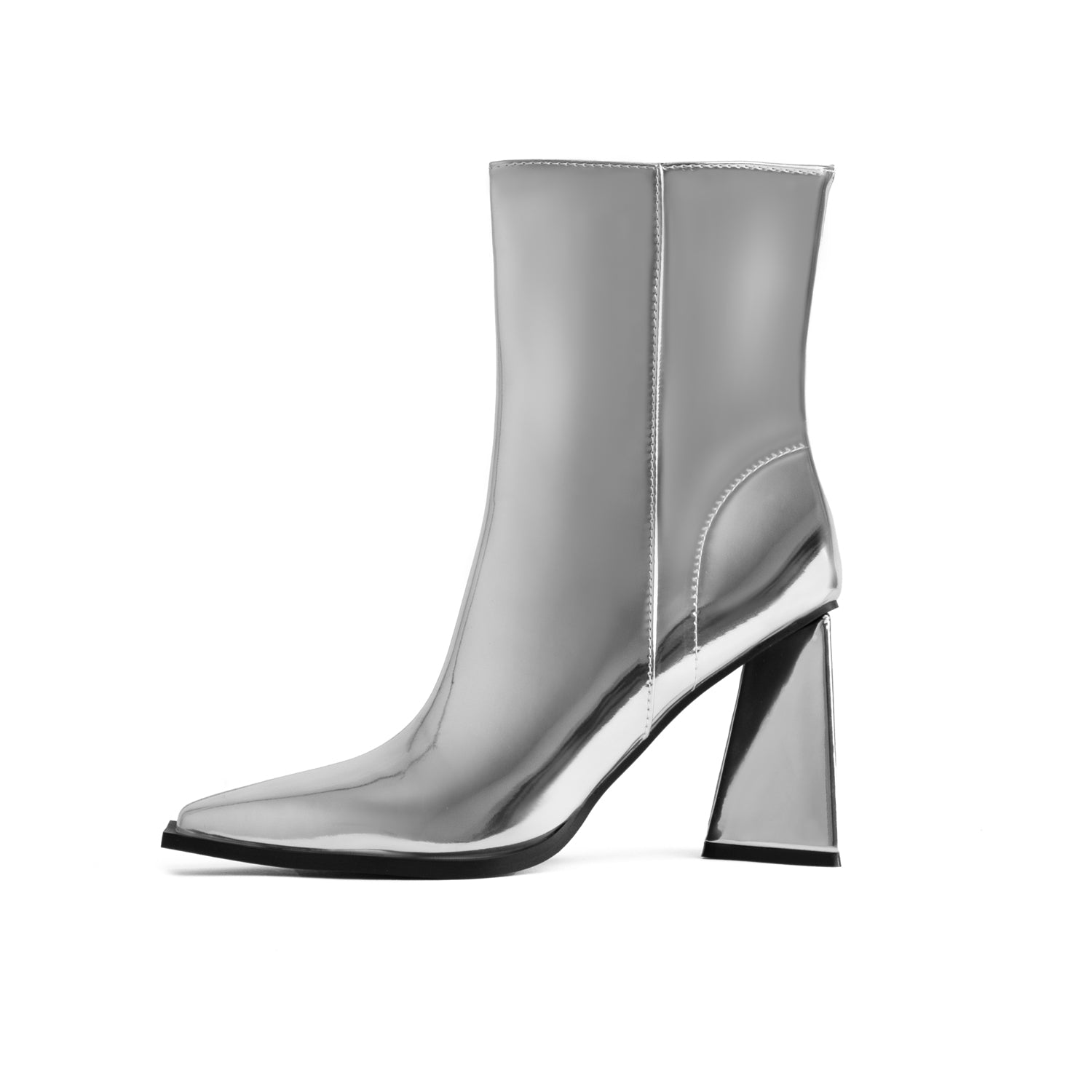 RAID Alessa Block Heeled Ankle Boots in Silver