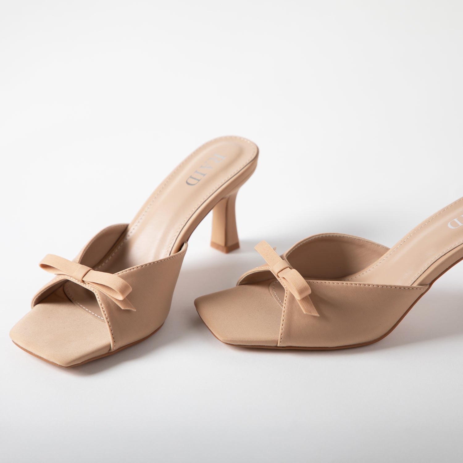 RAID Angie Heeled Mules in Nude