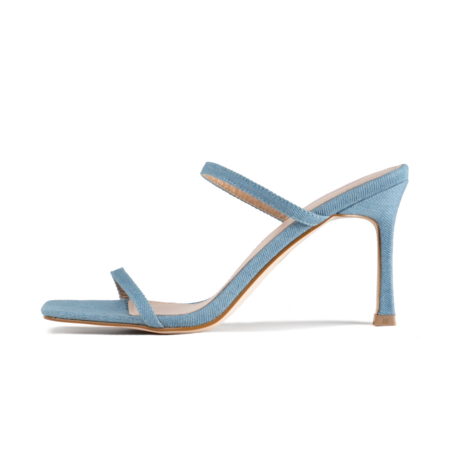 RAID Audley Heeled Mules in Blue Denim