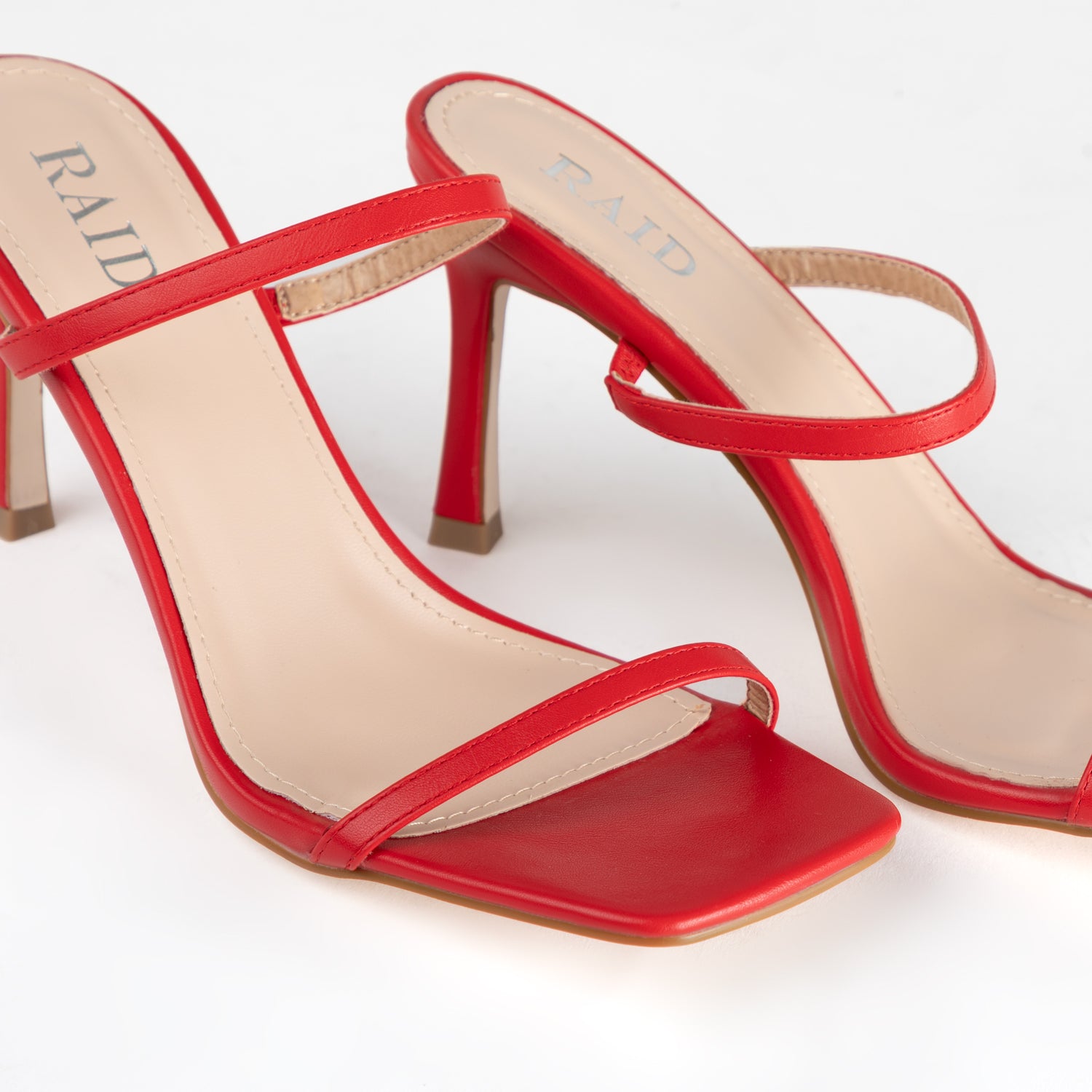 RAID Audley Heeled Mules in Red