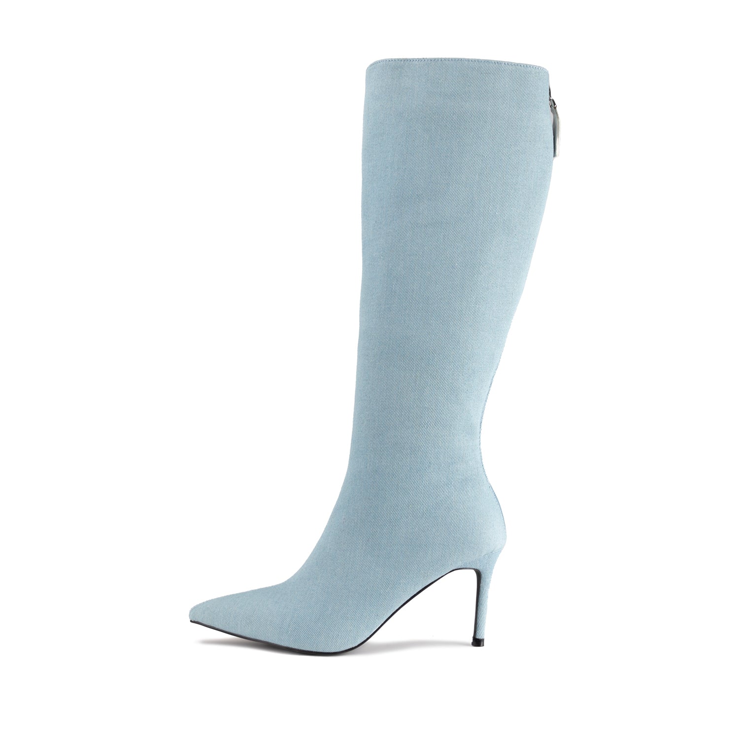 RAID Aurla Knee High Boots in Blue Denim