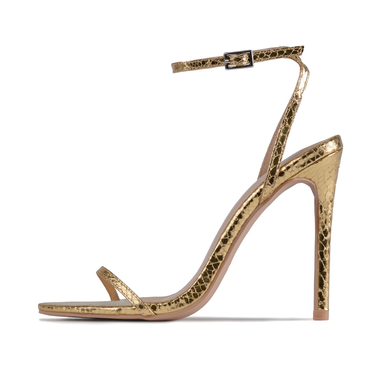 RAID Avani Stiletto Sandal In Gold Snake