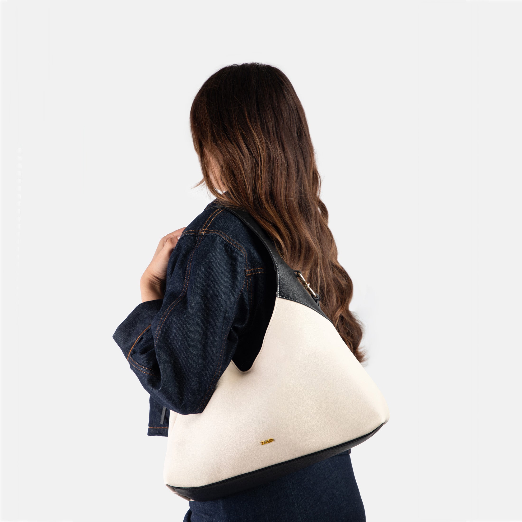 RAID Beverly Shoulder Bag in Black and Cream