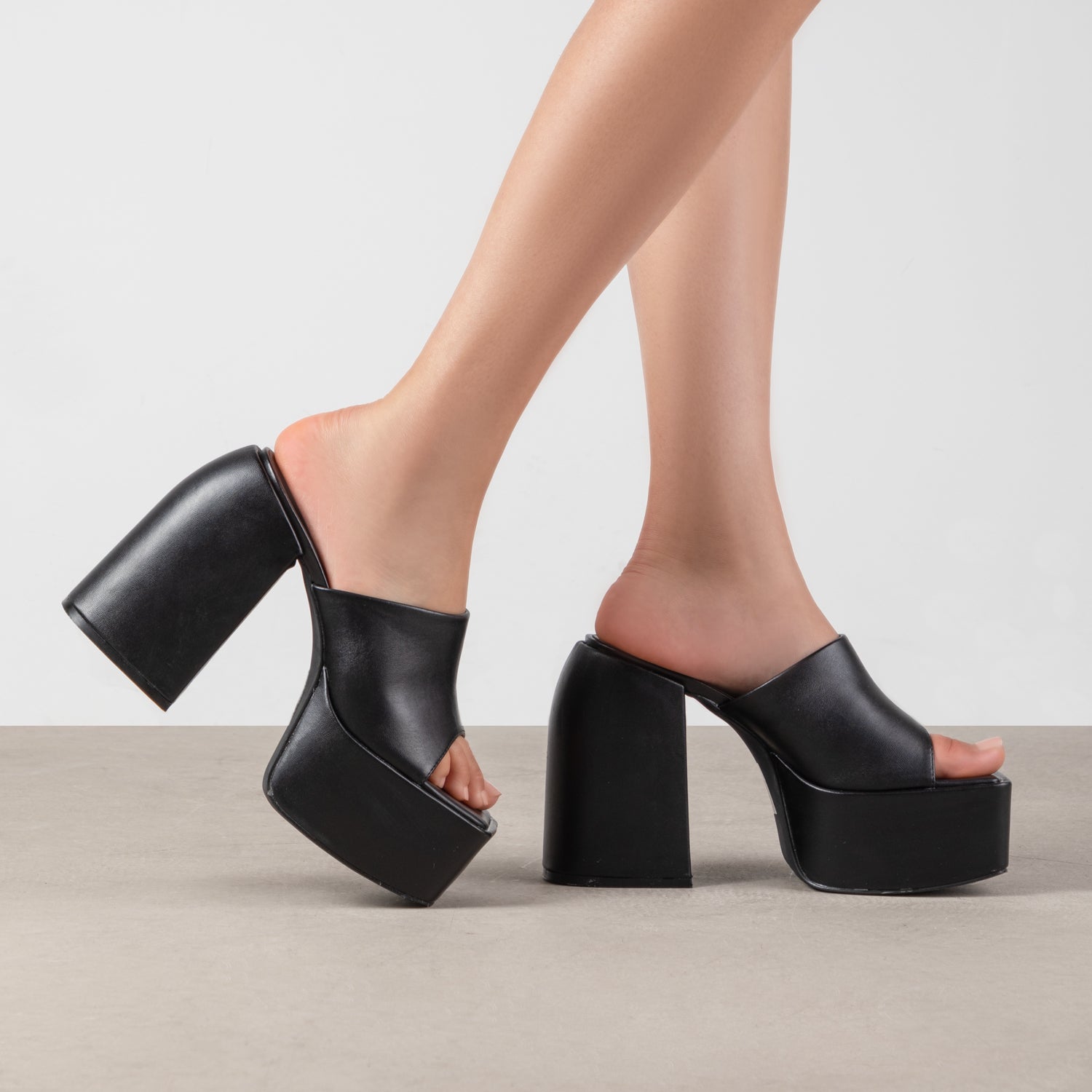 RAID Bina Platform Heeled Mule in Black