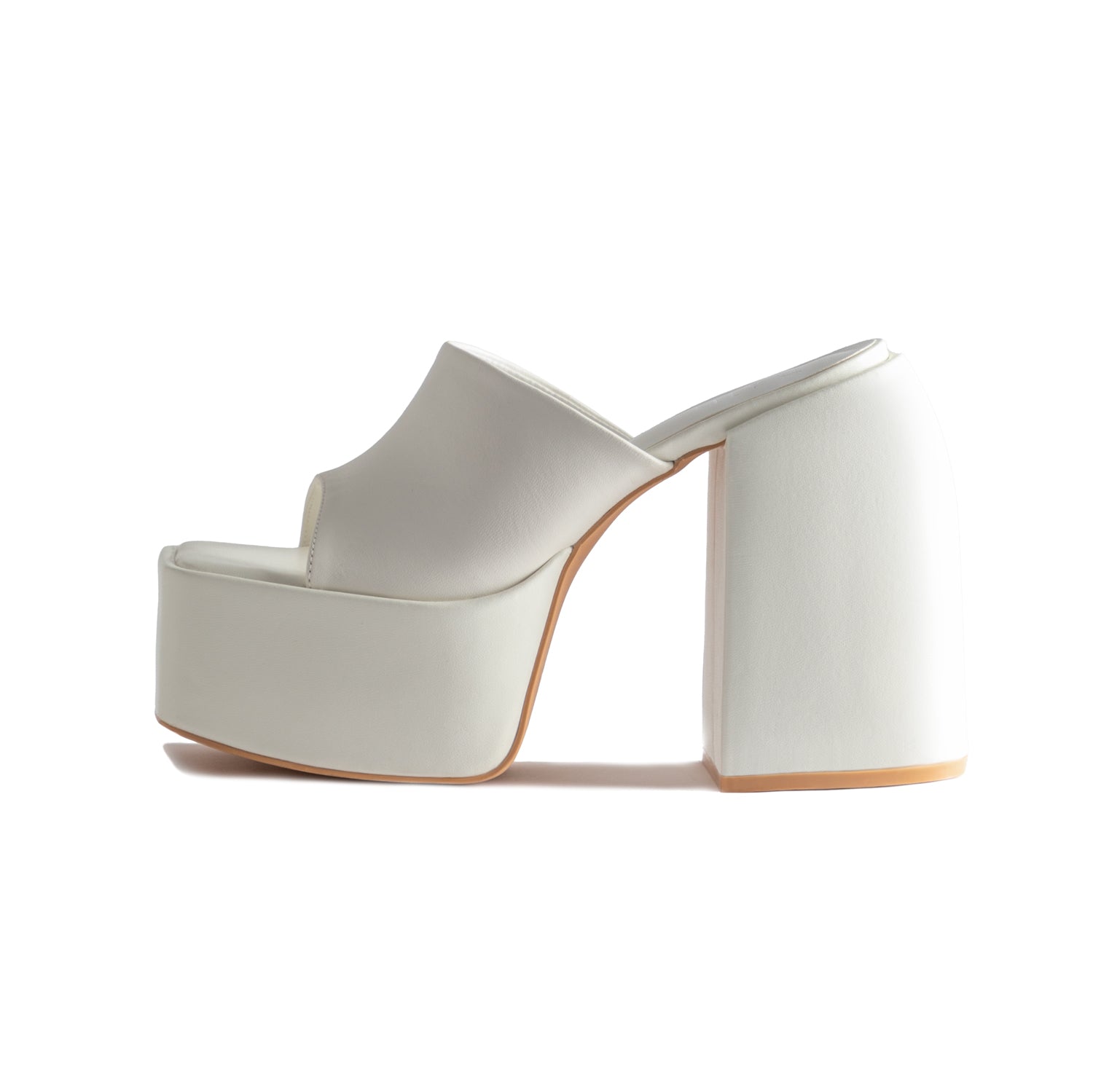 RAID Bina Platform Heeled Mule in White