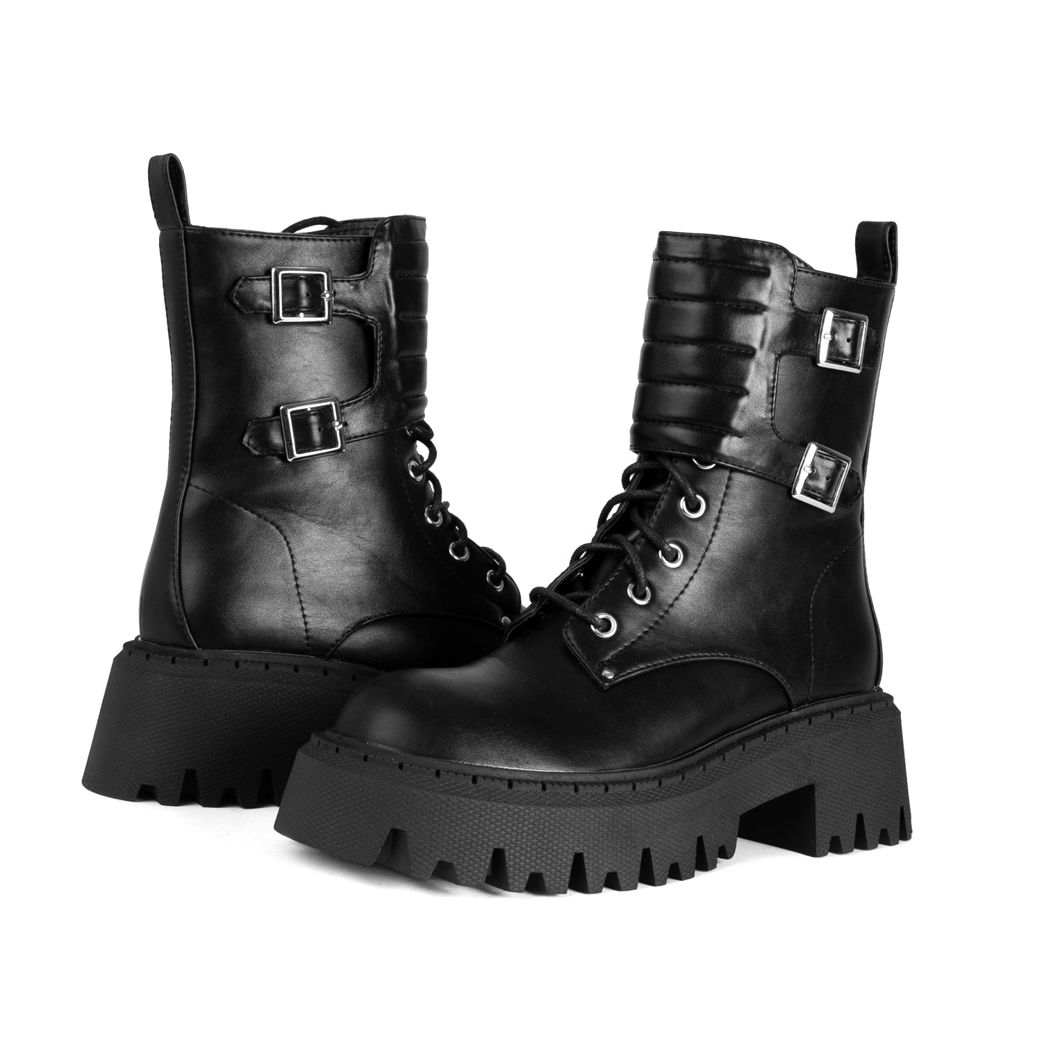 RAID Brynleigh Chunky Hiker Boots in Black
