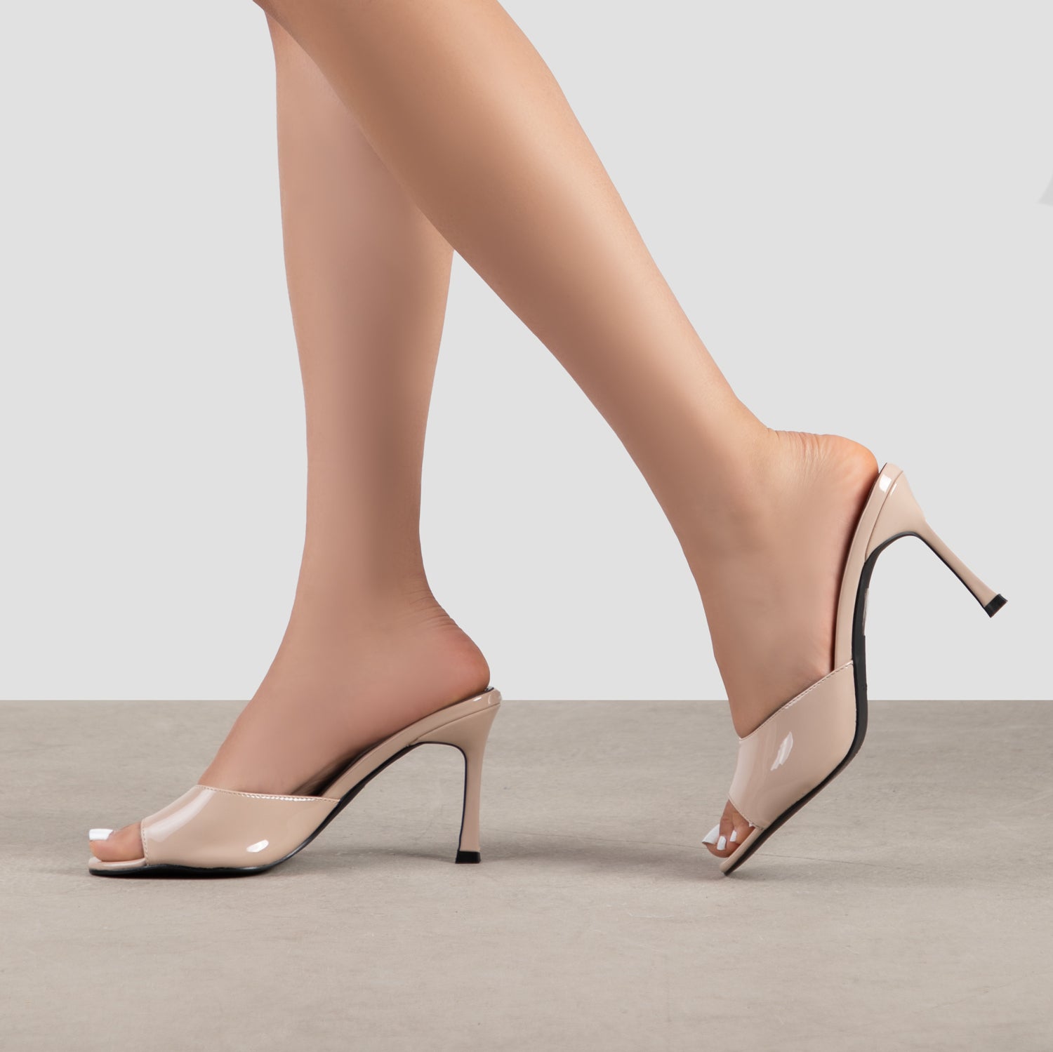 RAID Clarisse Heeled Mules in Nude