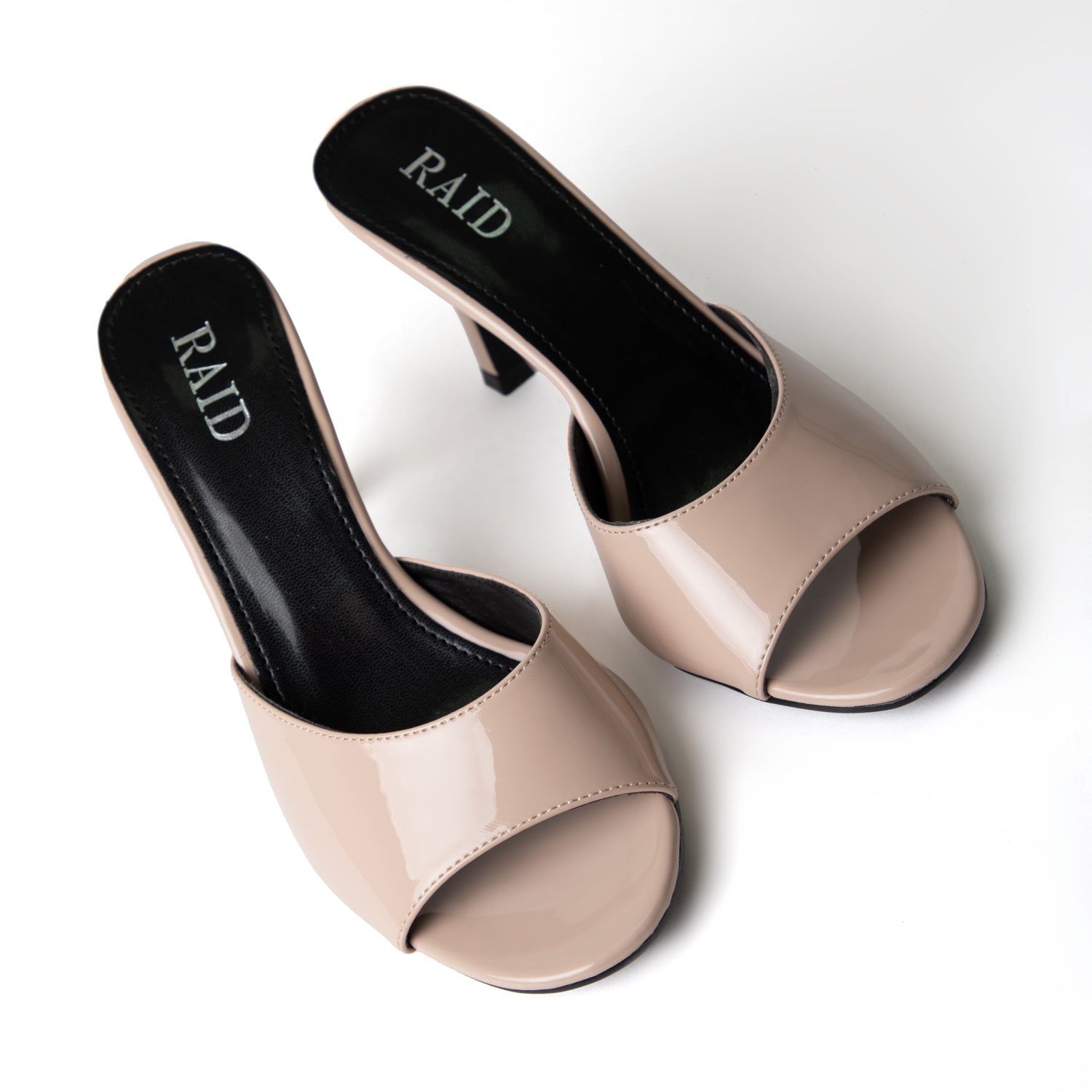 RAID Clarisse Heeled Mules in Nude