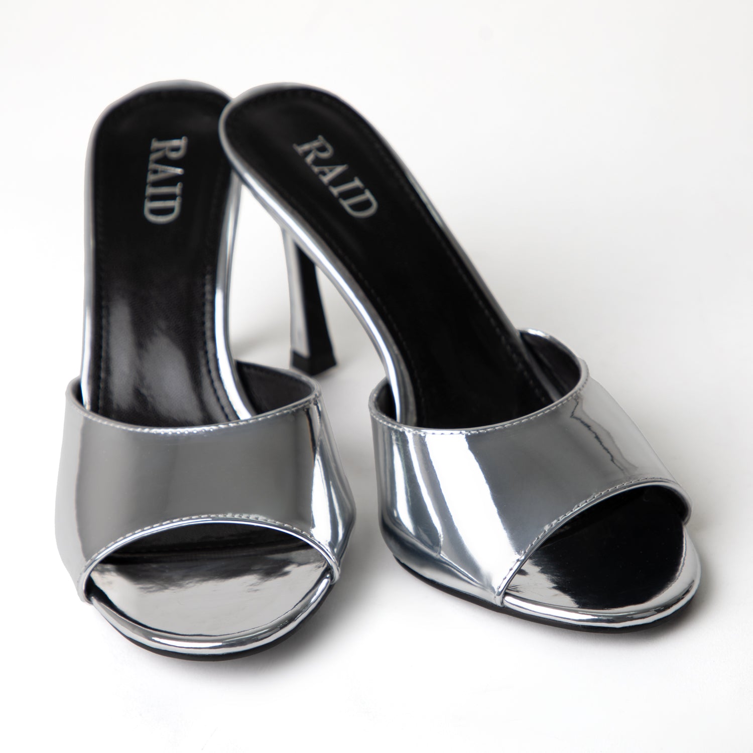 RAID Clarisse Heeled Mules in Silver