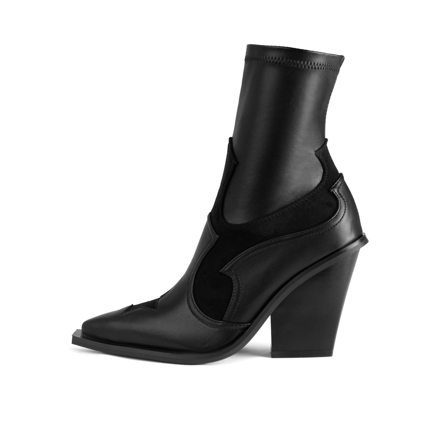 RAID Elaina Block Heeled Ankle Boots in Black