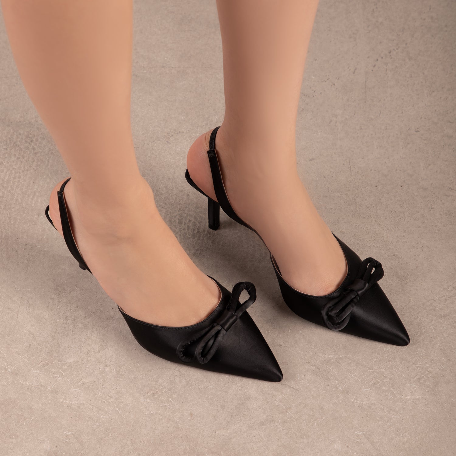 RAID Elenaa Heeled Sandals in Black Satin