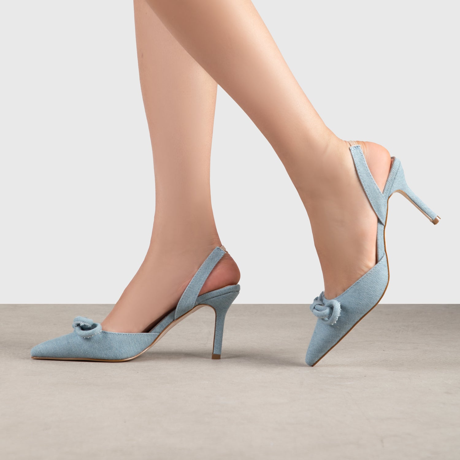 RAID Elenaa Heeled Sandals in Blue Denim