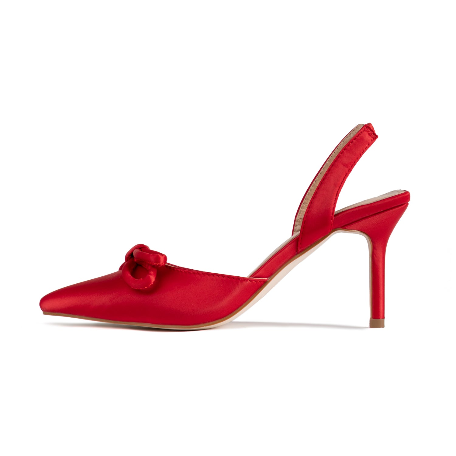 RAID Elenaa Heeled Sandals in Red Satin