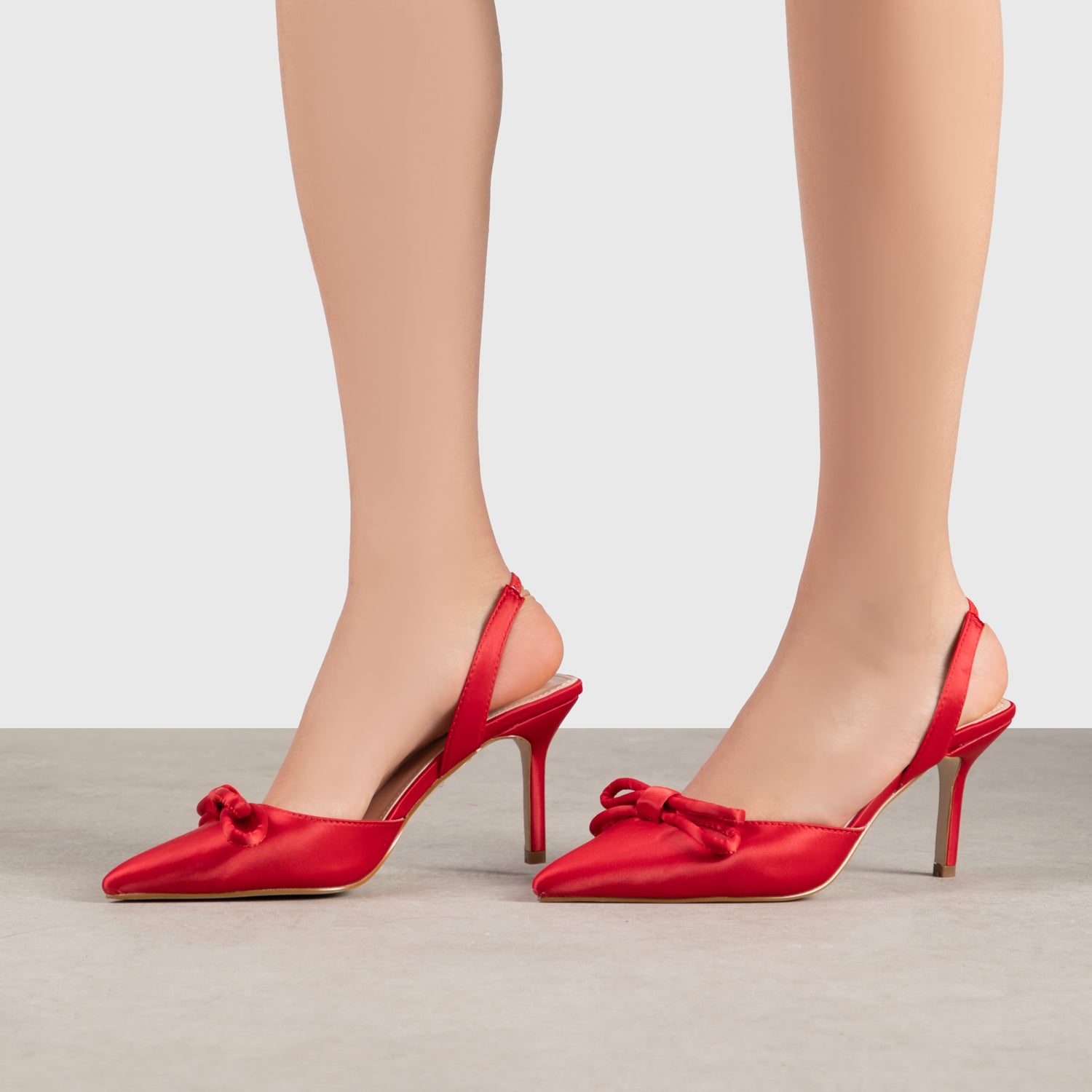 RAID Elenaa Heeled Sandals in Red Satin
