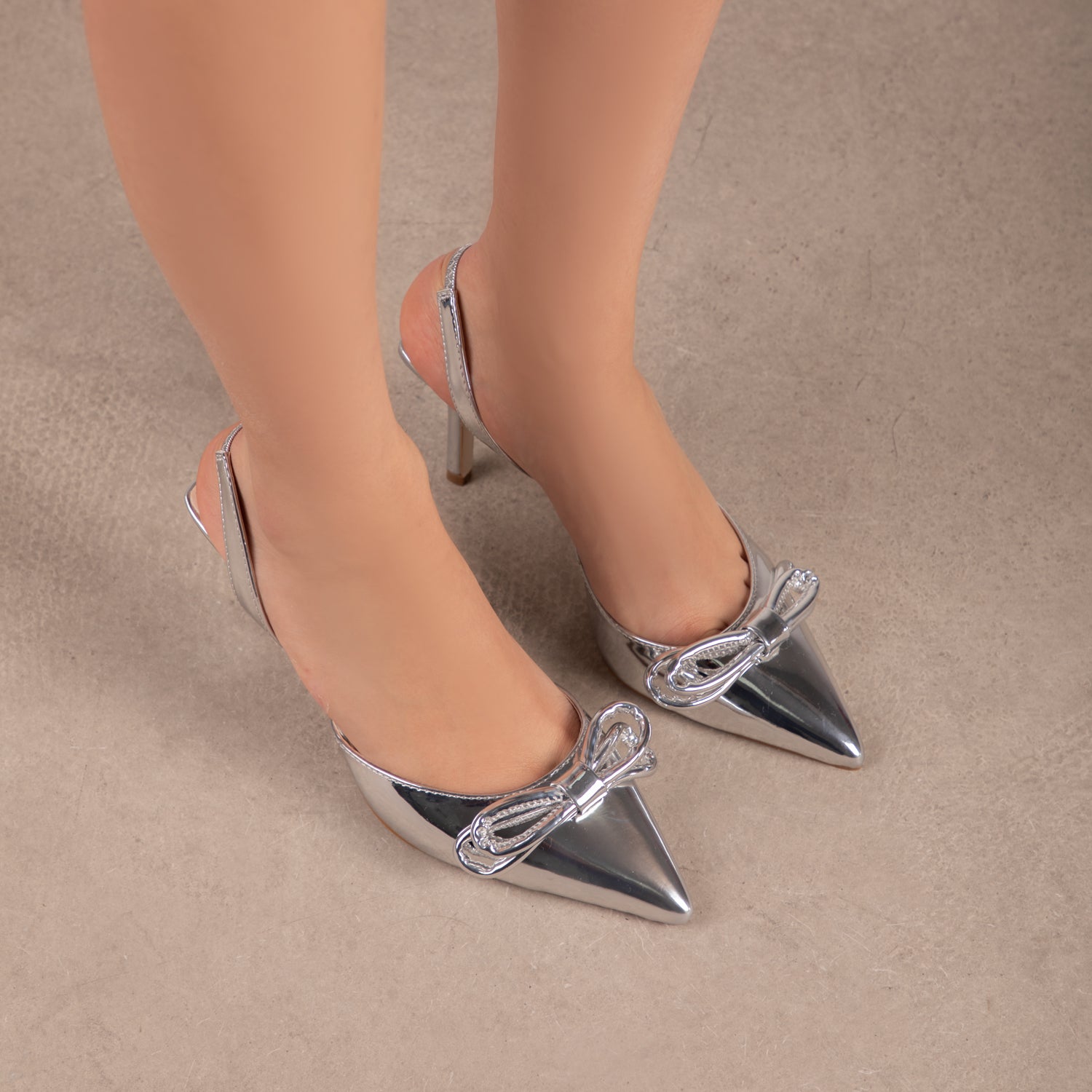 RAID Elenaa Heeled Sandals in Silver Metallic