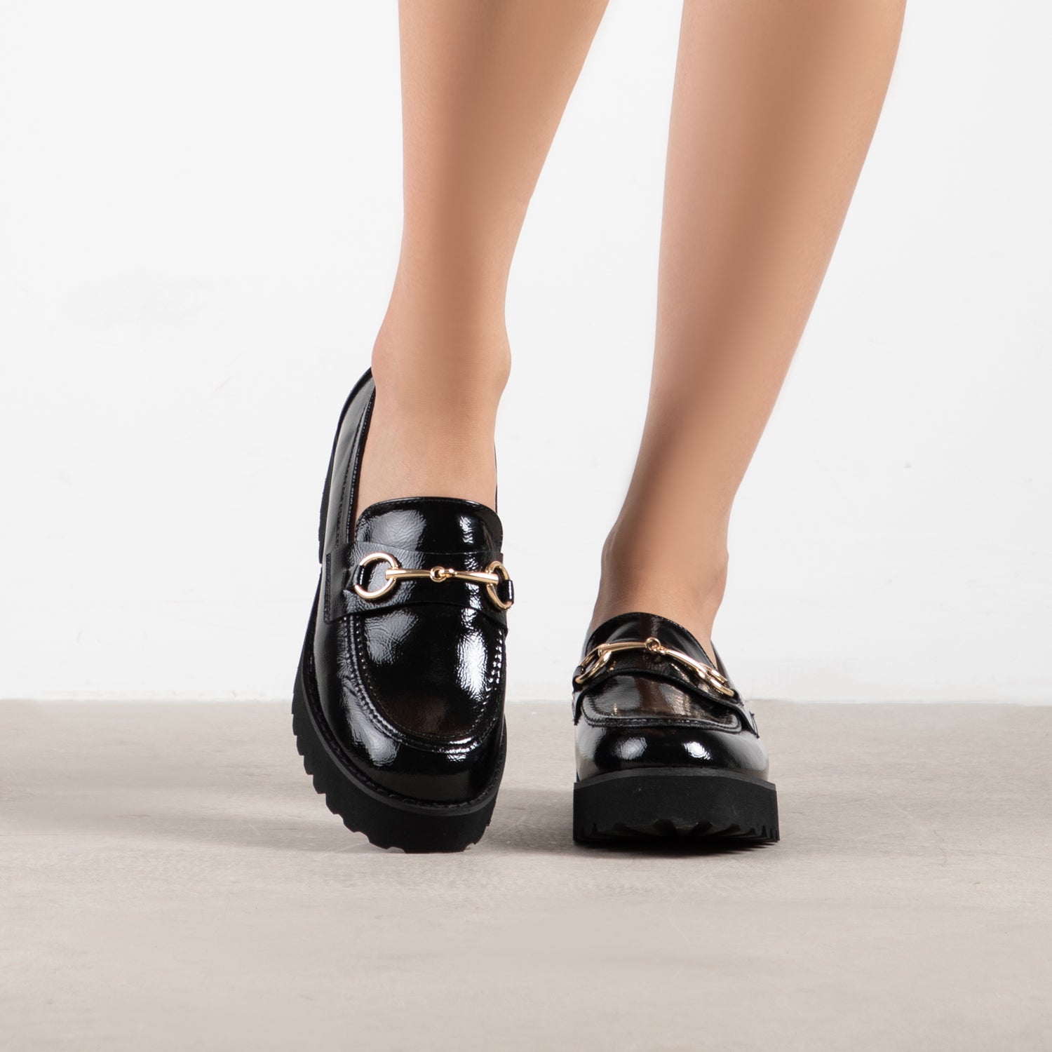 RAID Empire Chunky Shoe in Black Crinkle