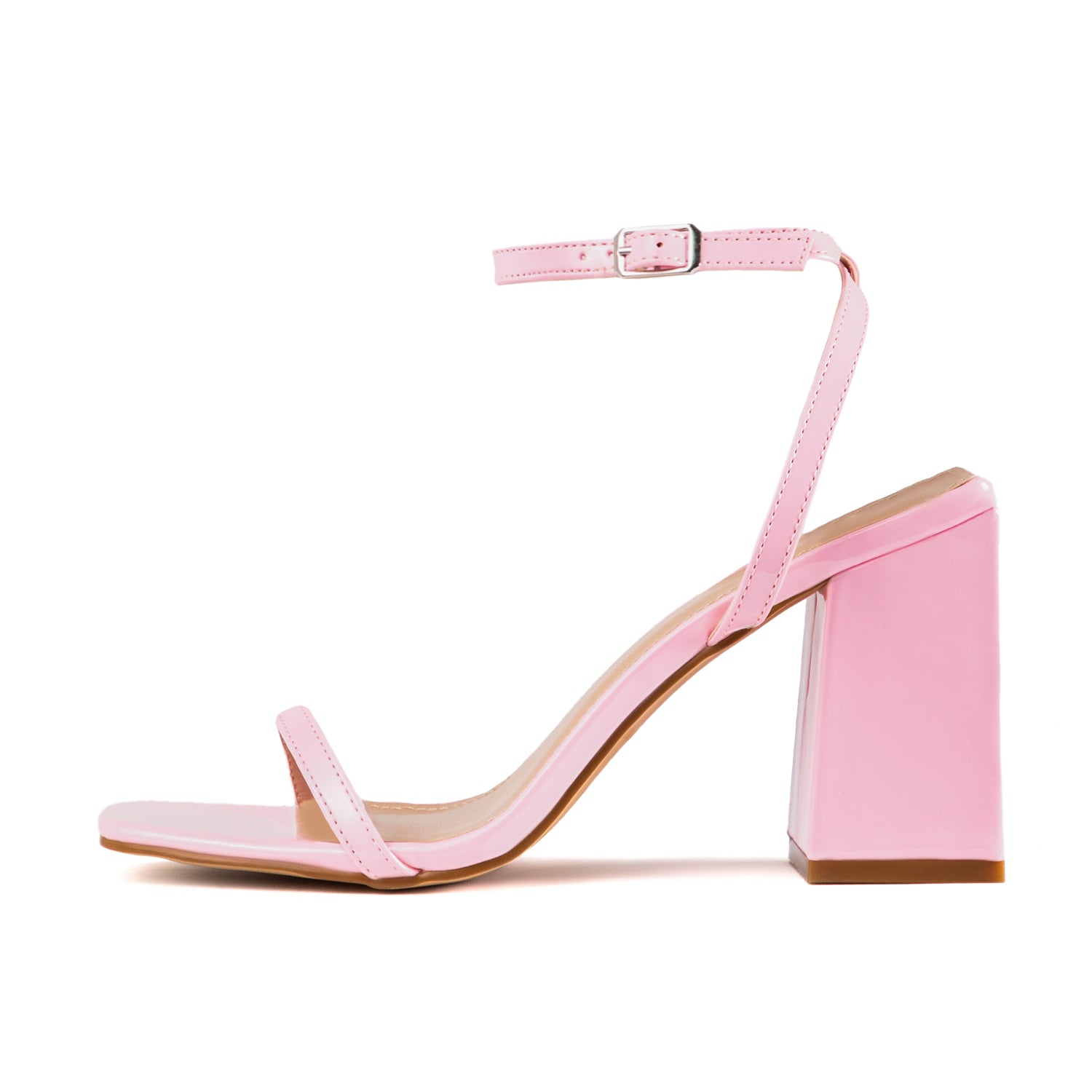 RAID Garry Block Heel Sandal in Pink Patent