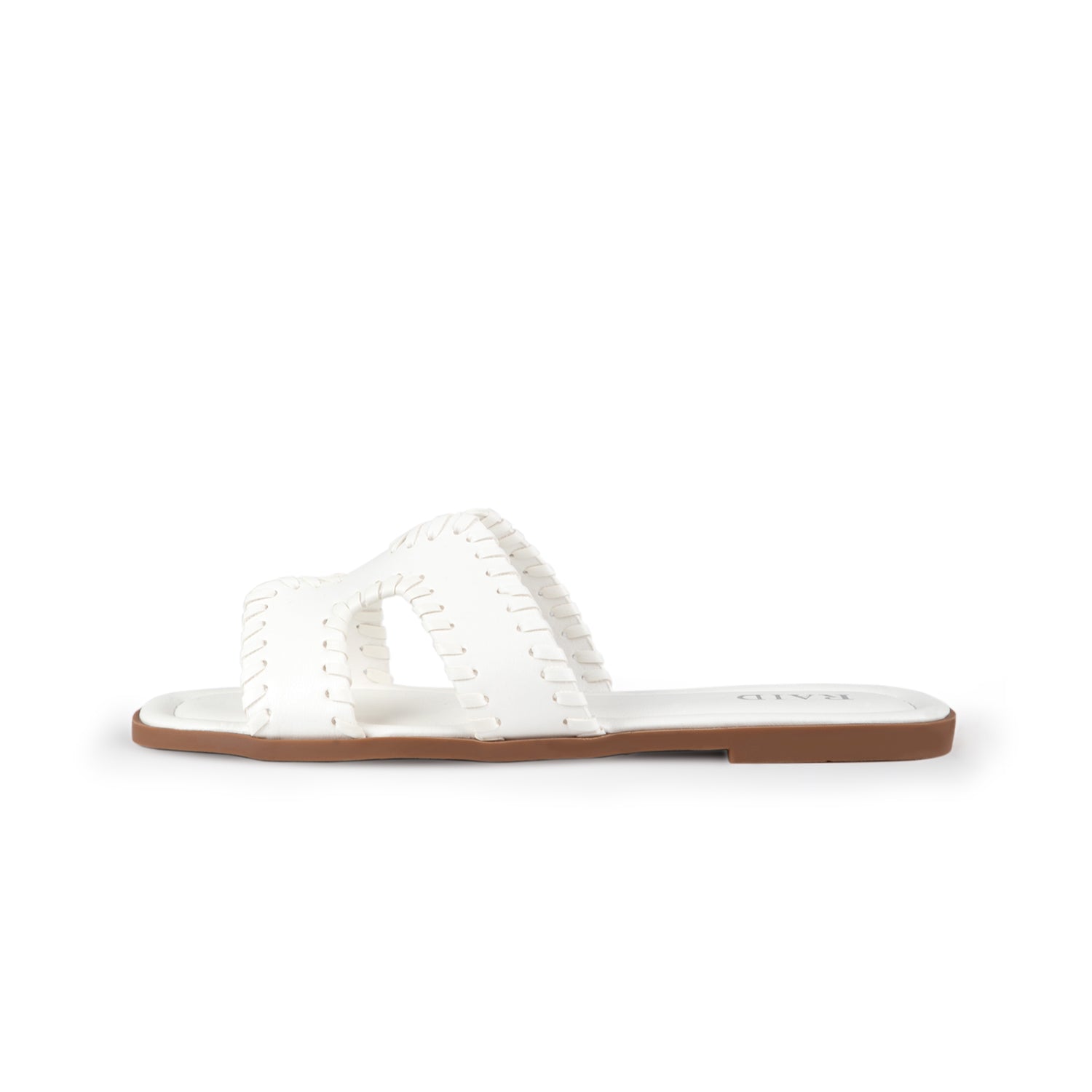 RAID Ginerva Flat Mules in White