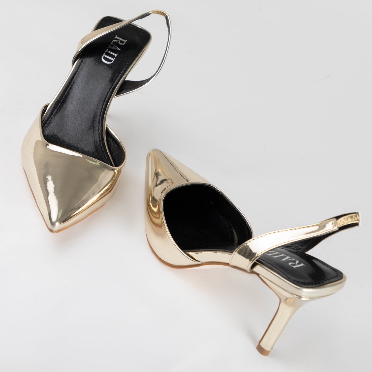 RAID Glimpse Slingback Heels in Gold