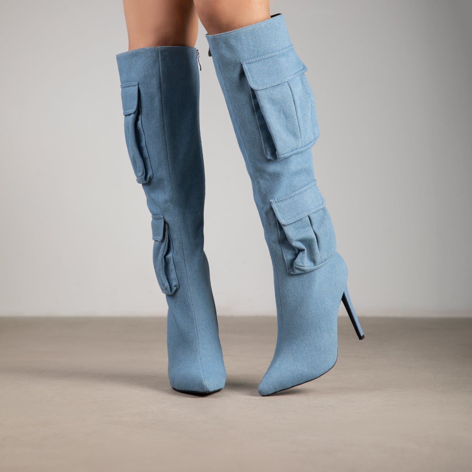 RAID Hazelle Knee High Boot in Denim