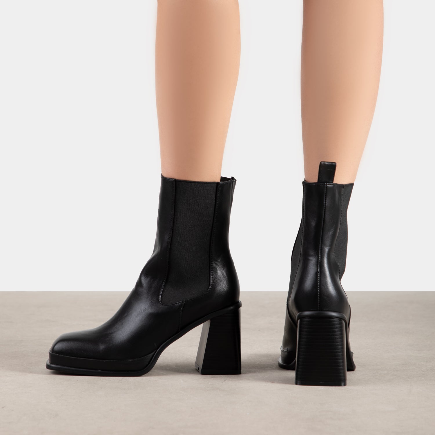 RAID Iona Block Heeled Ankle Boots in Black