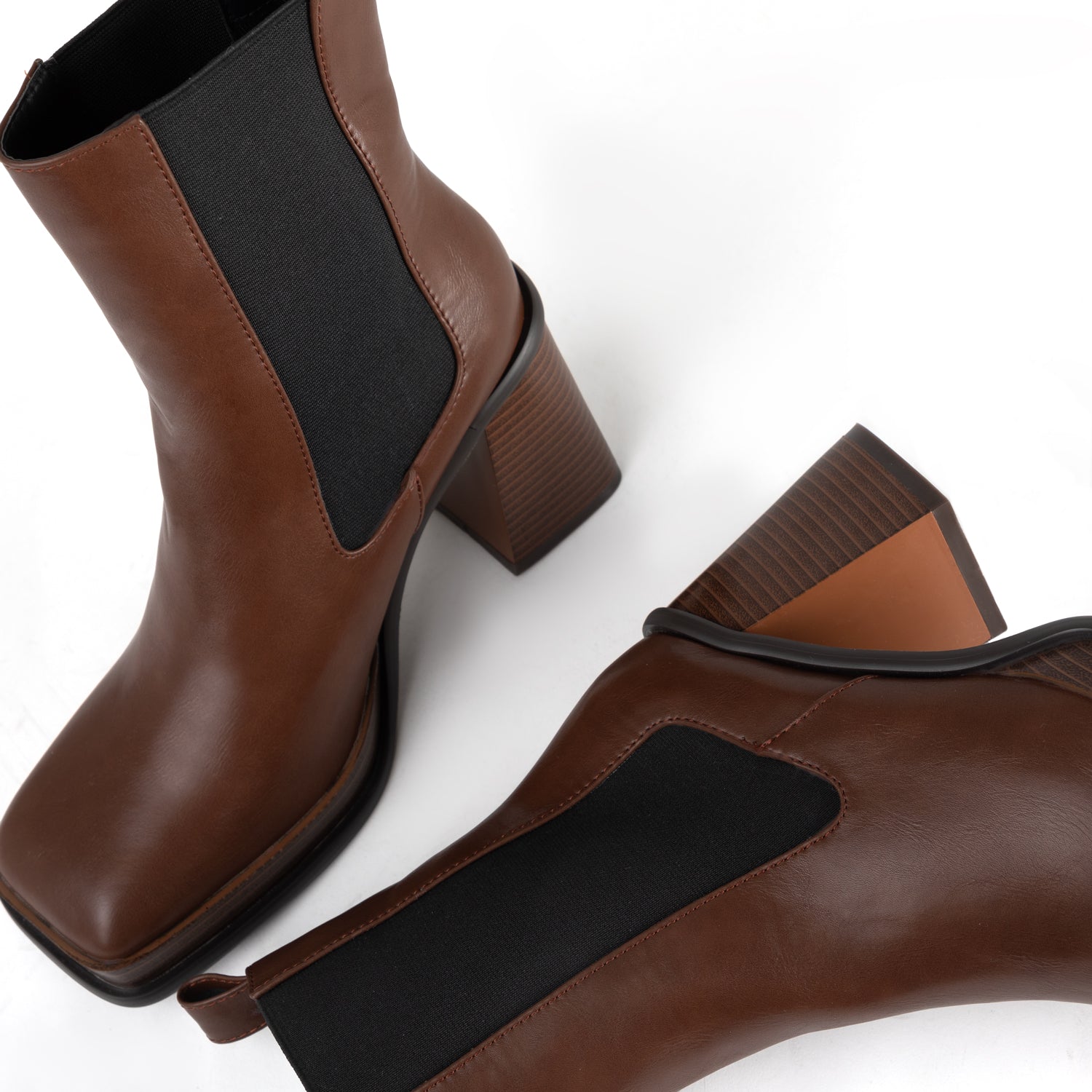 RAID Iona Block Heeled Ankle Boots in Brown