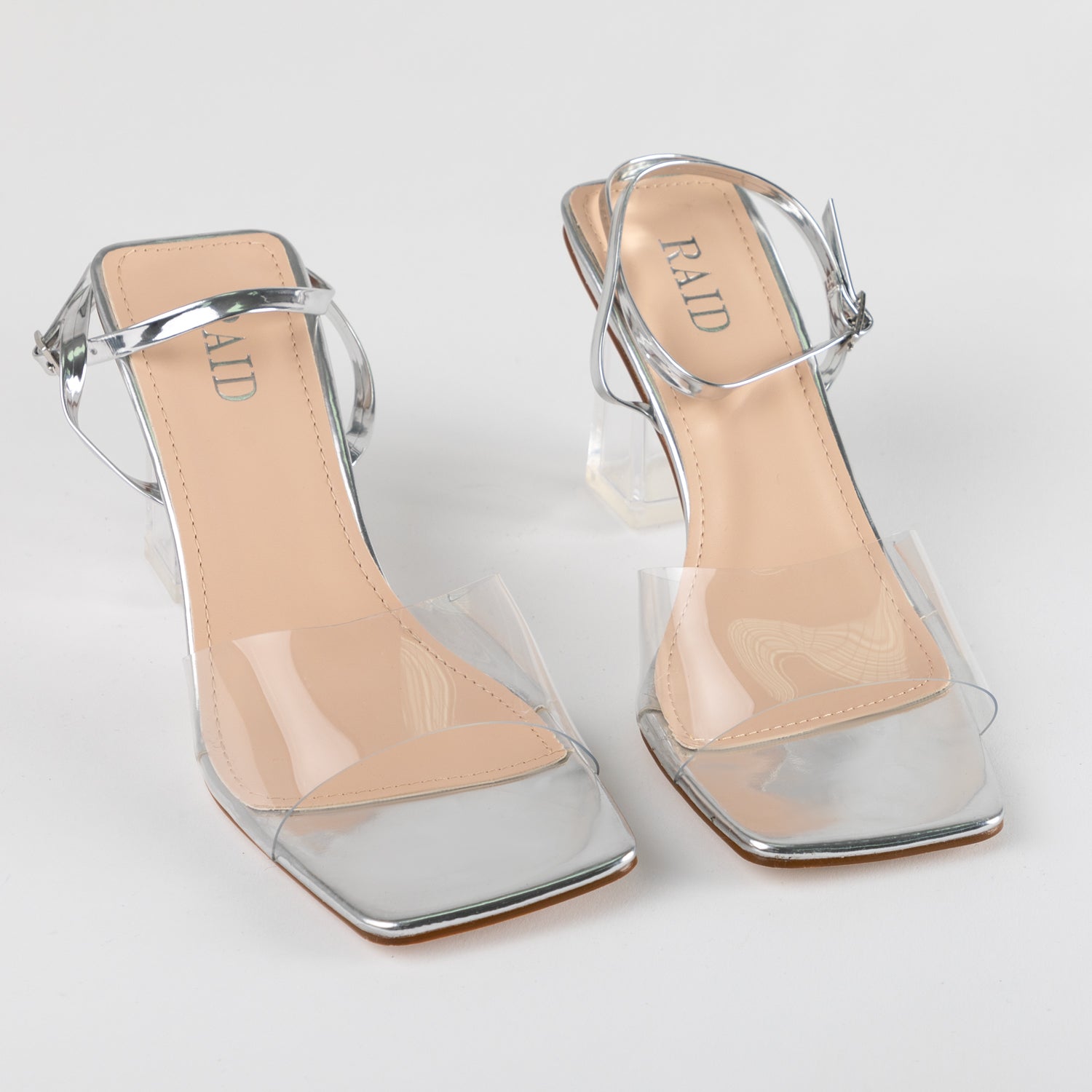 RAID Jane Perspex Heels in Silver