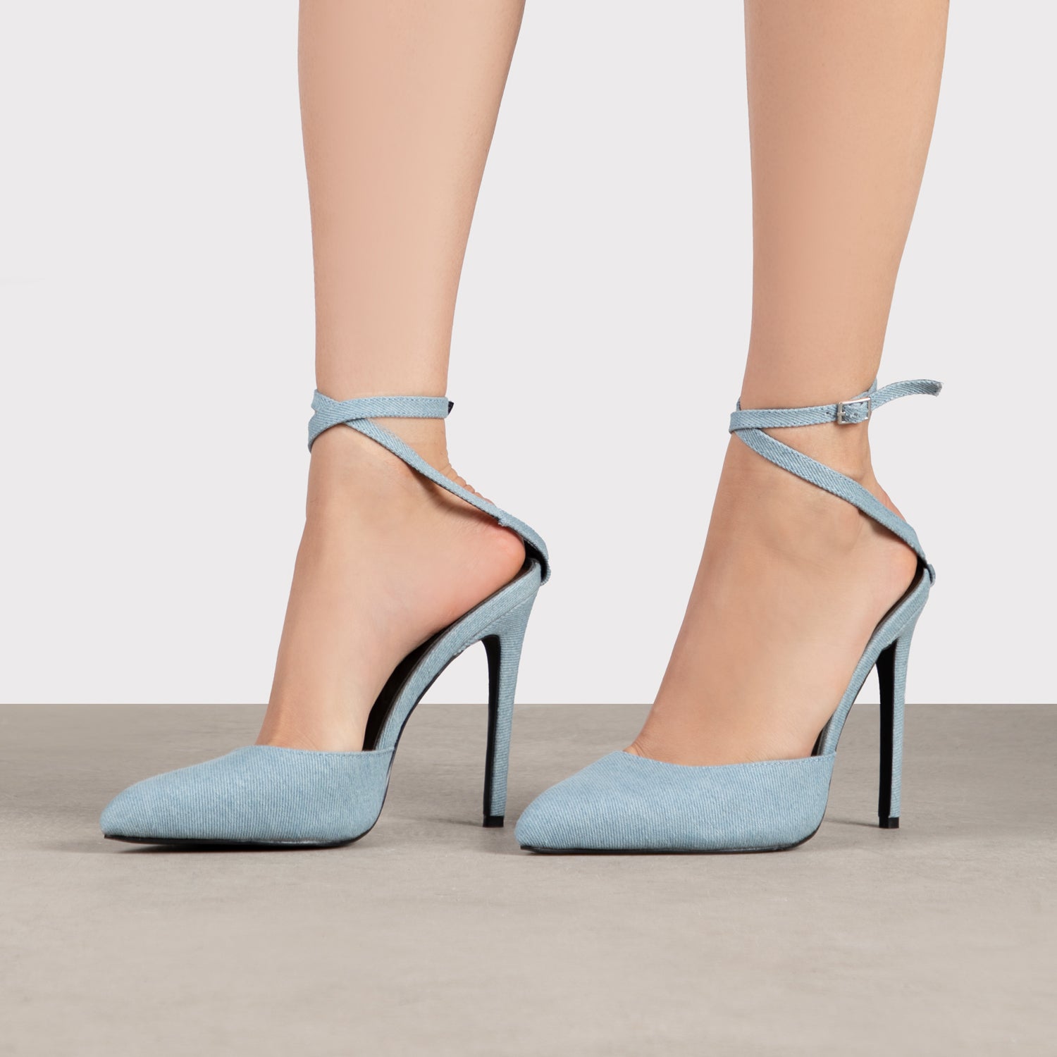 RAID Janiette Heeled Sandals in Blue Denim