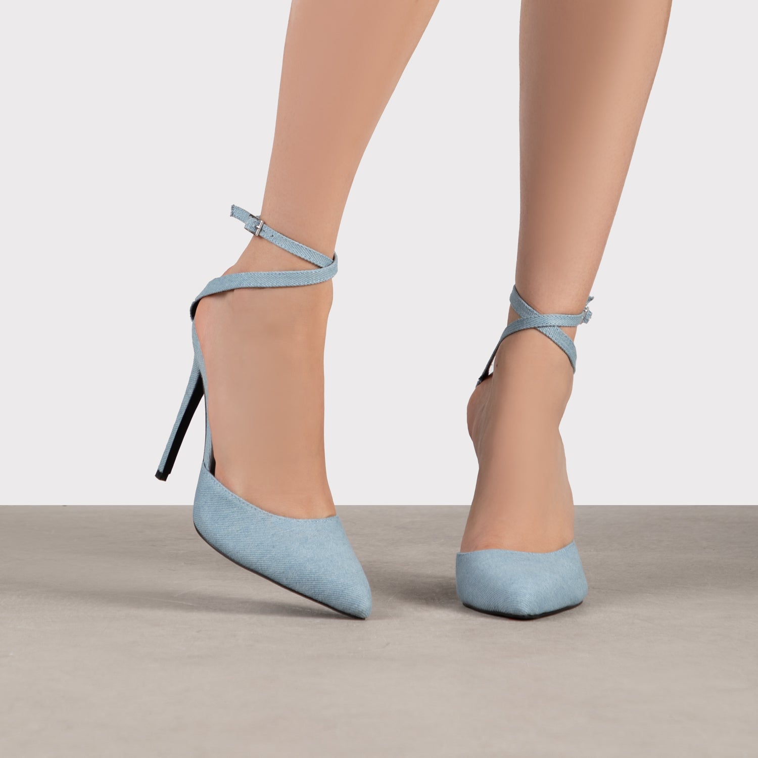 RAID Janiette Heeled Sandals in Blue Denim