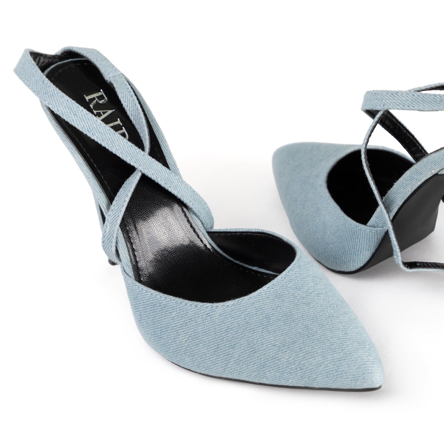 RAID Janiette Heeled Sandals in Blue Denim