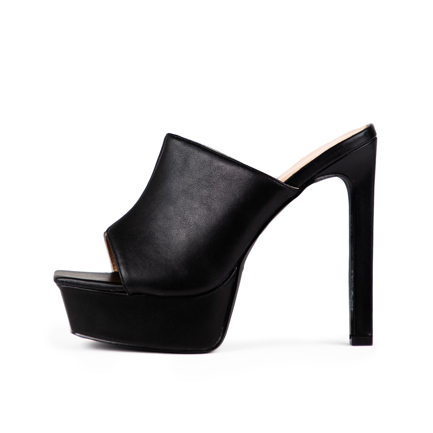 RAID Jovelyn Platform Heeled Mules in Black