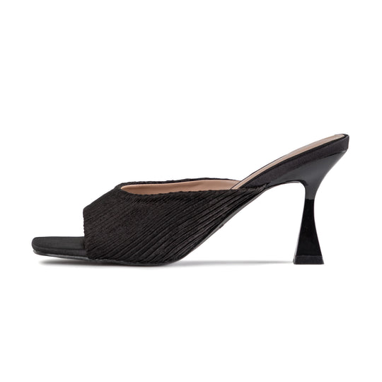 RAID Jovia Heeled Mule In Black Satin