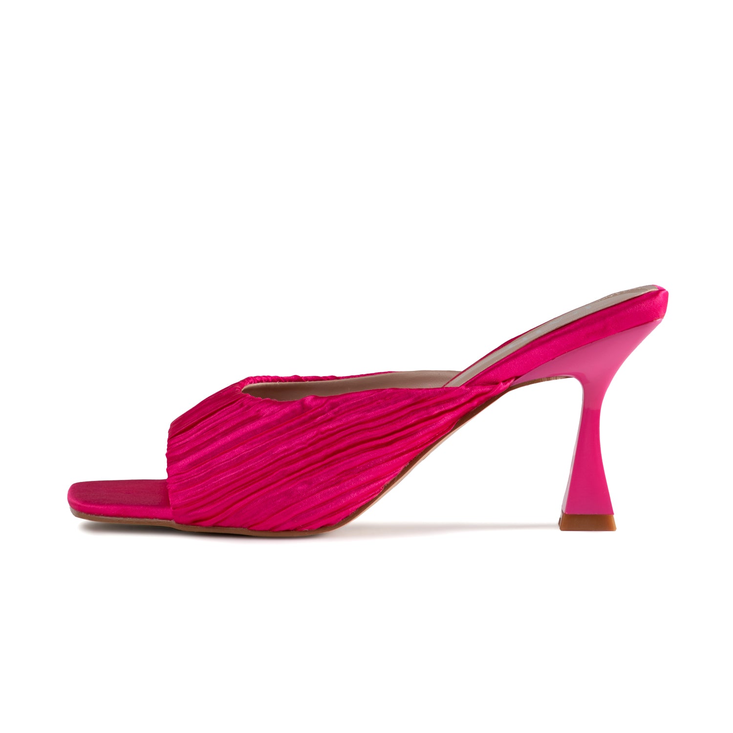 RAID Jovia Heeled Mule In Hot Pink Satin