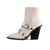 RAID June Block Heeled Ankle Boots in Off White