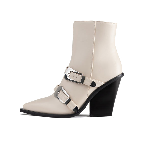 RAID Granger Block Heeled Boot in White