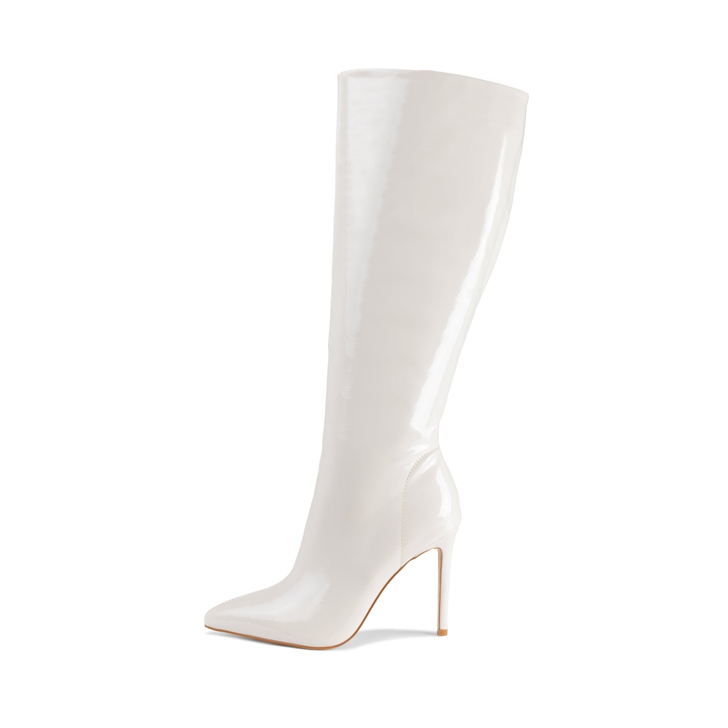 RAID Justin Knee High Boots in Off White