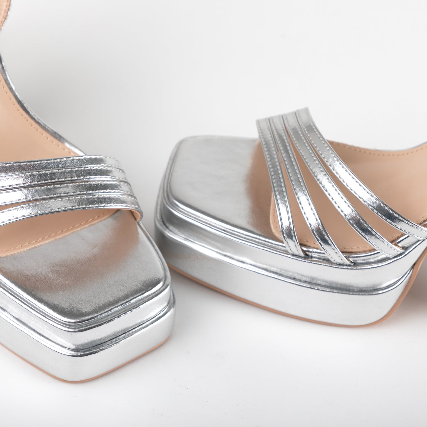 RAID Kylah Block Heeled Sandals in Silver